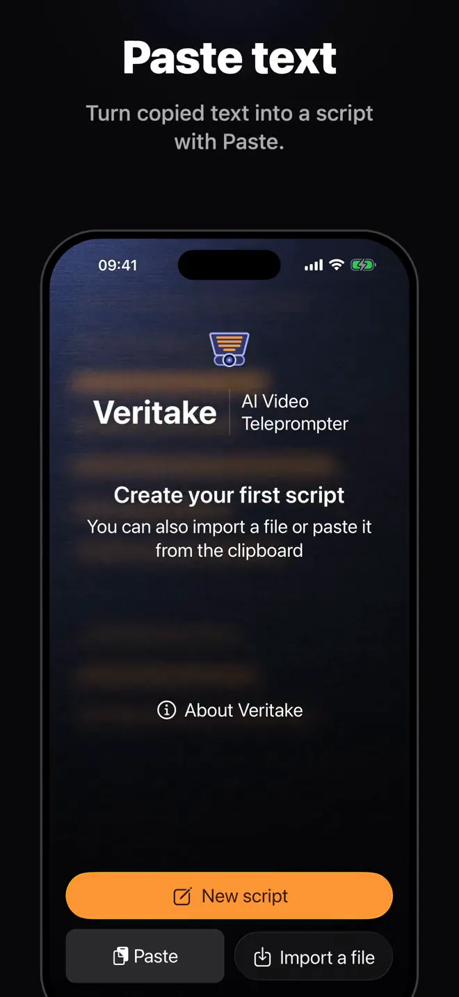 Import or paste your script