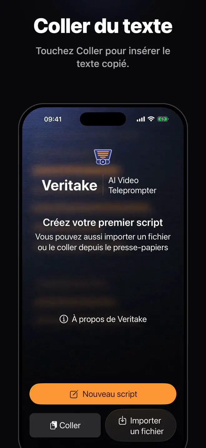 Importer ou coller votre script