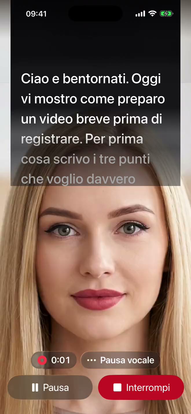 Il tuo copione segue la tua voce.